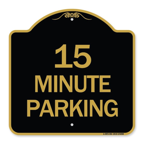 2 Hour Parking-Parking for Customers Only, Black & Gold Aluminum Sign, 18" x 18", BG-1818-24498